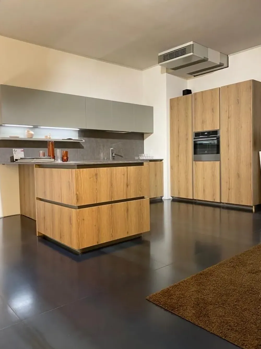 Arredo3 Cucina moderna con penisola altri colori in laminato materico Kali- Cucine Con Penisola|Cucine Moderne