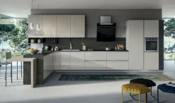 Outlet Cucina moderna con penisola bianca in laccata opaco Round Cucine Con Penisola|Cucine Moderne