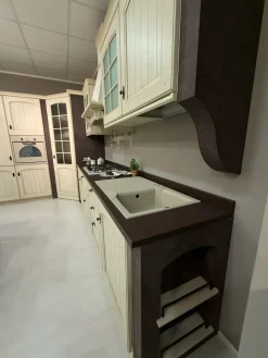 Arrex Cucina country ad angolo bianca in legno Morgana- Cucine Ad Angolo|Cucine Country