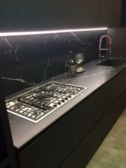 Cucina design lineare antracite in laccata Atelier - paolo biordi designer^Artigianale Outlet