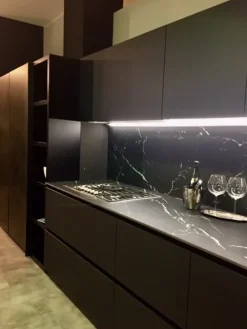 Cucina design lineare antracite in laccata Atelier - paolo biordi designer^Artigianale Outlet