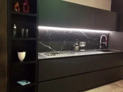 Cucina design lineare antracite in laccata Atelier - paolo biordi designer^Artigianale Outlet