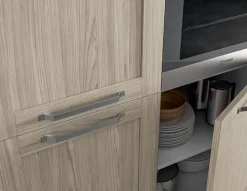 Discount Cucina moderna lineare rovere chiaro in melaminico Pd12 * Cucine Lineari|Cucine Moderne