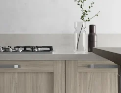 Discount Cucina moderna lineare rovere chiaro in melaminico Pd12 * Cucine Lineari|Cucine Moderne