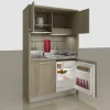 Artigianale Cucina moderna lineare altri colori in laminato materico Cucina monoblocco a scomparsa 130 aperta- Cucine Lineari|Cucine Moderne