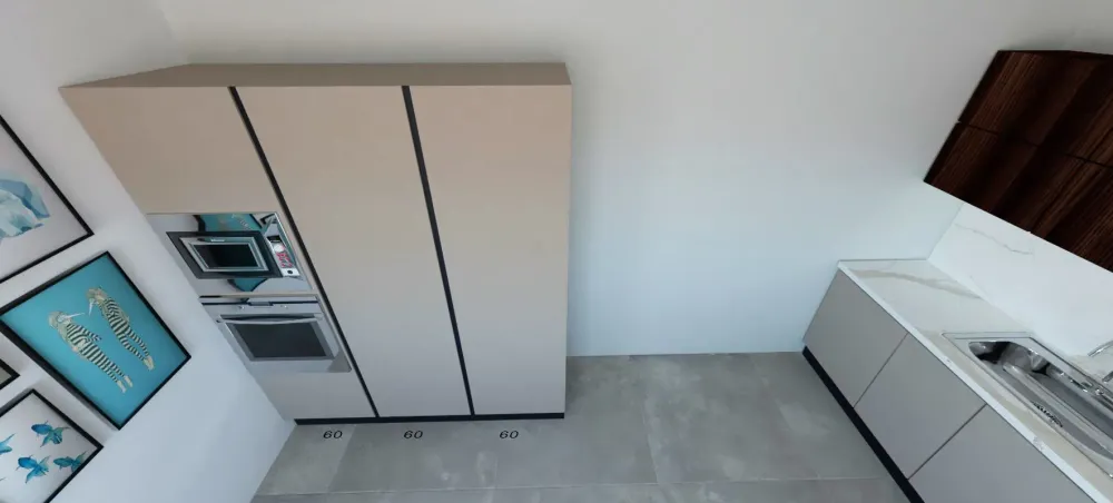 Outlet Cucina design lineare tortora in laccato opaco Sp22 Cucine Lineari|Cucine Design