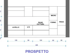 Astra Cucina moderna lineare grigio in laminato opaco Sp22- Cucine Lineari|Cucine Moderne