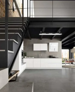 Cucina bianca design ad angolo Azimund^Essebi Sale