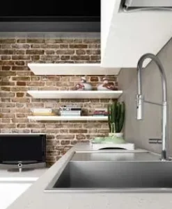 Cucina bianca design ad angolo Azimund^Essebi Sale