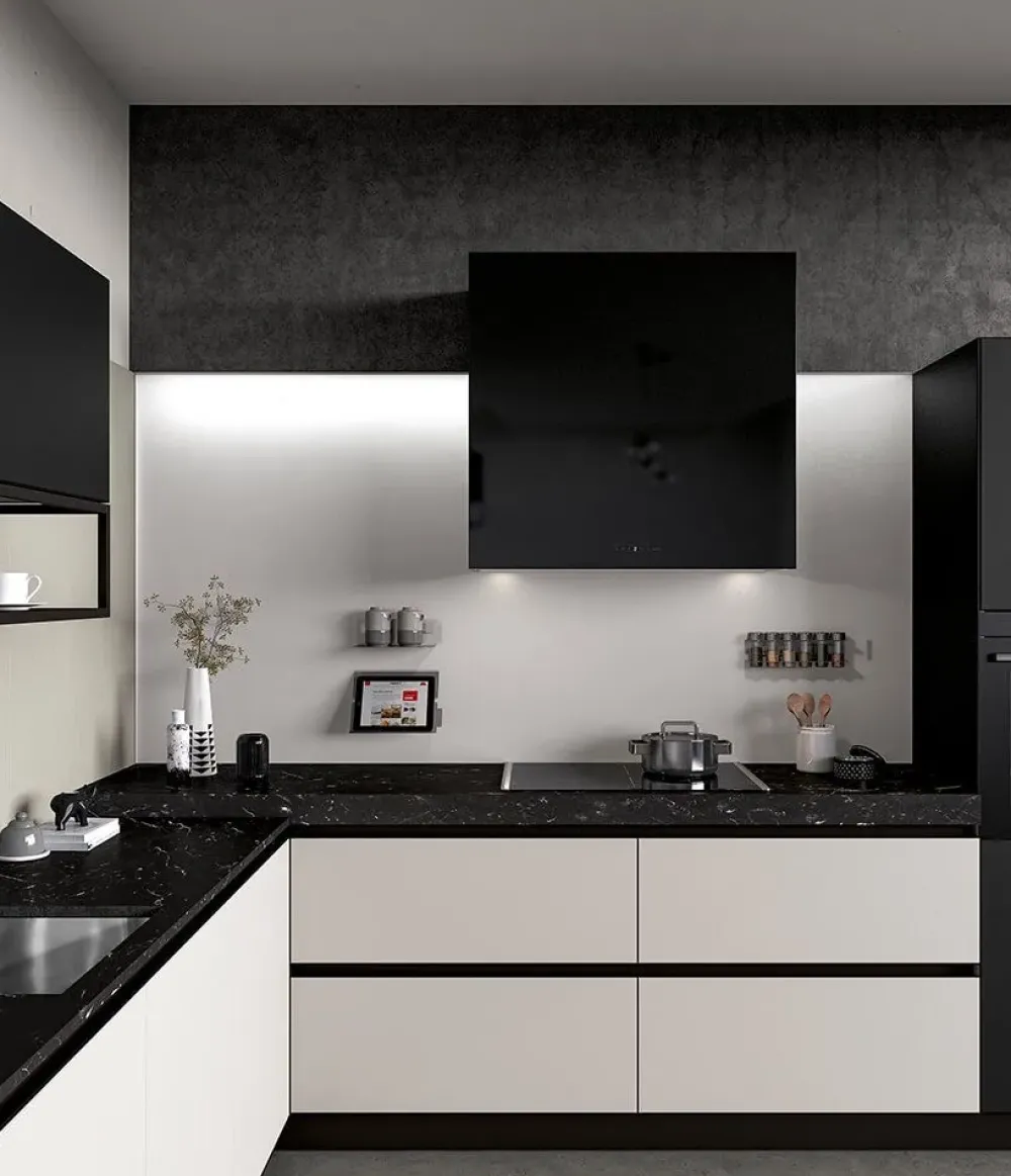 Cucina bianca design ad angolo Vetro a soli 17027 Euro^Arredo3 Sale