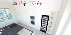 Cucina bianca design con isola Line  a soli 9500€^Astra Outlet
