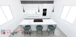 Cucina bianca design con isola Kali a soli 7300 Euro^Arredo3