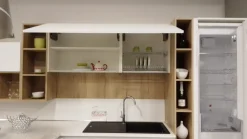 Gentili Group Cucina bianca design con penisola Time 1 in Offerta Outlet- Cucine Con Penisola|Cucine Design