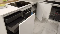 Gentili Group Cucina bianca design con penisola Time 1 in Offerta Outlet- Cucine Con Penisola|Cucine Design