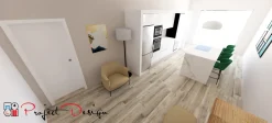 Cucina bianca design con isola Kali in offerta^Arredo3