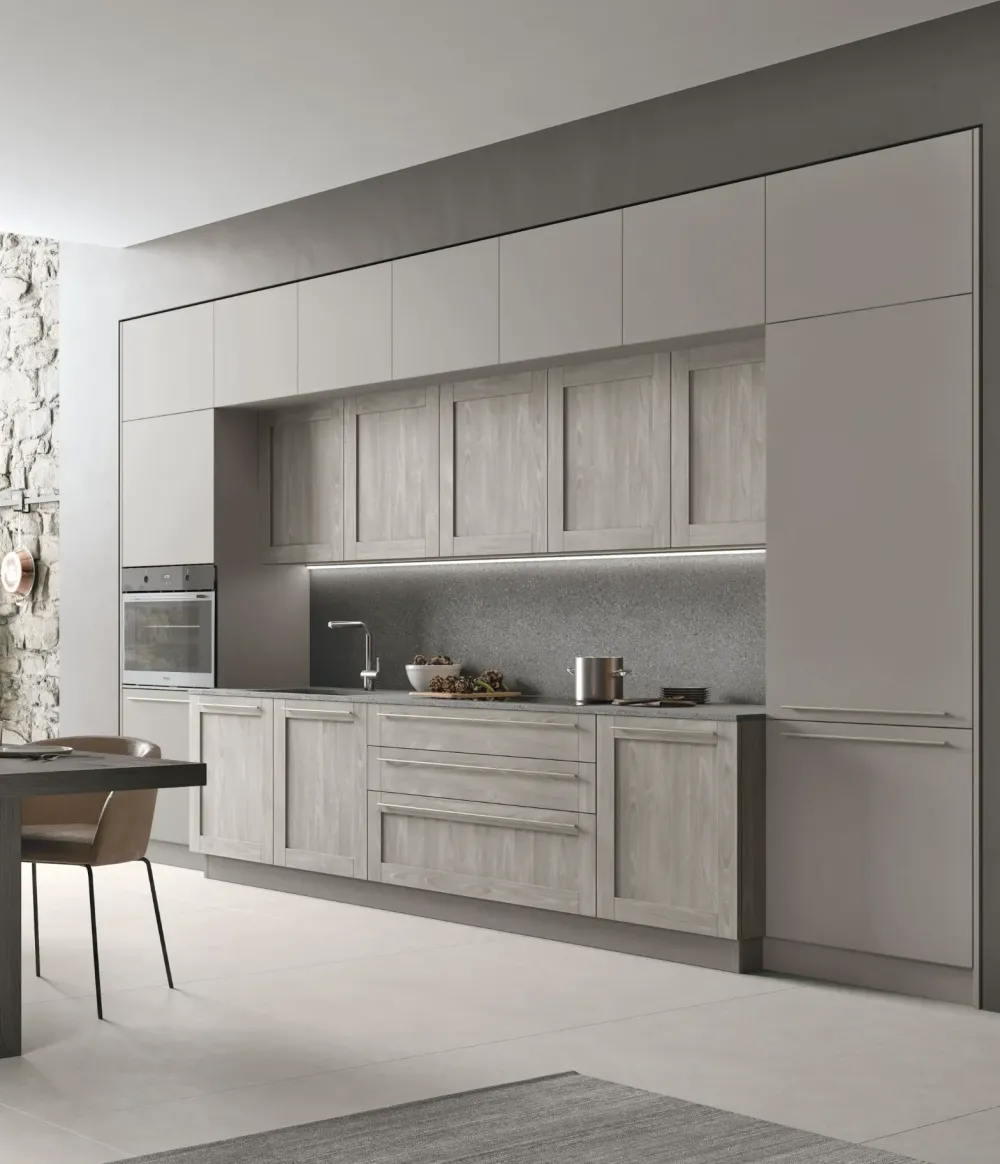 Stosa Cucina bianca industriale lineare City- Cucine Lineari