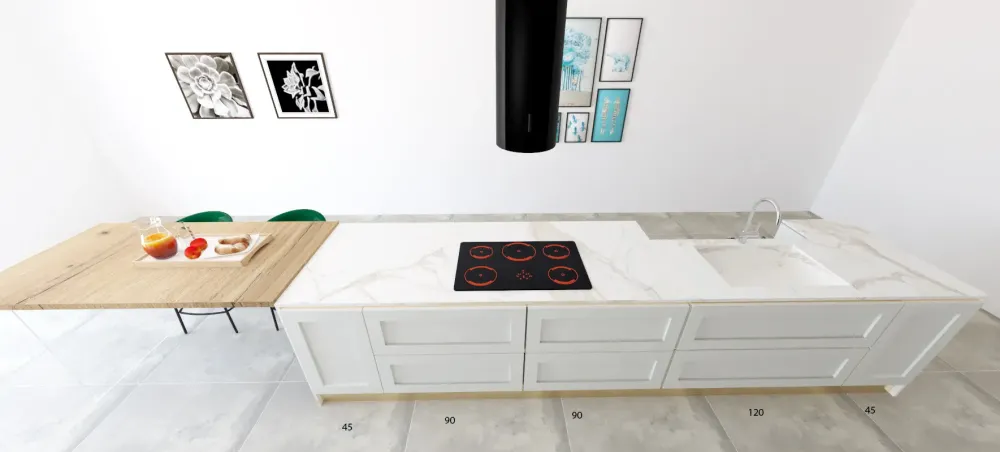 Clearance Cucina bianca industriale con isola Ego in offerta Cucine Ad Isola