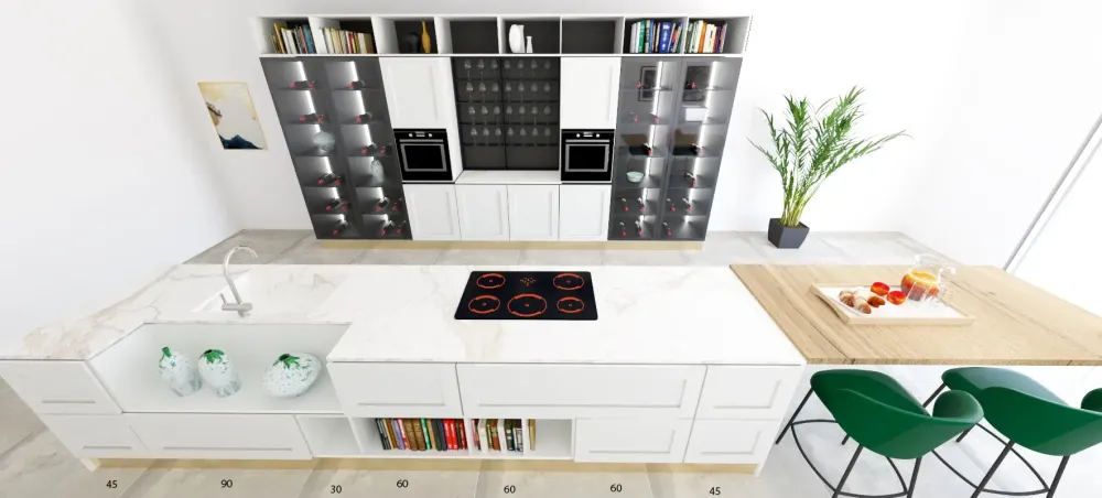 Clearance Cucina bianca industriale con isola Ego in offerta Cucine Ad Isola