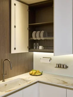 Diotti.com Cucina bianca moderna ad angolo Eleven 01 outlet a soli 24490 Euro- Cucine Ad Angolo|Cucine Moderne