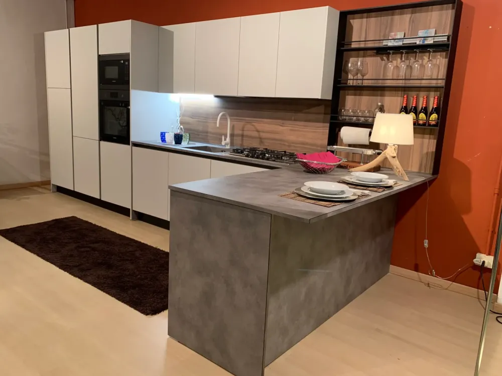 Arredo3 Cucina bianca moderna ad angolo Kali a soli 9734 Euro- Cucine Ad Angolo|Cucine Moderne