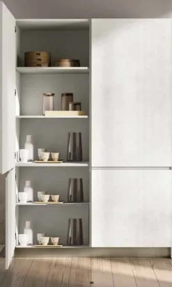 Collezione esclusiva Cucina bianca moderna ad angolo. Colonne in Offerta Outlet. Nuovi mondi cucine.- Cucine Ad Angolo|Cucine Moderne