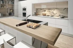 Collezione esclusiva Cucina bianca moderna con isola Cucina white minimal design con isola in offerta- Cucine Ad Isola|Cucine Moderne