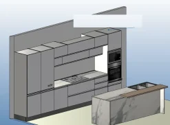 Collezione esclusiva Cucina bianca moderna con isola Cucina white minimal design con isola in offerta- Cucine Ad Isola|Cucine Moderne