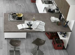 Spagnol cucine Cucina bianca moderna con penisola Vivere 2 a soli 11617 Euro- Cucine Con Penisola|Cucine Moderne