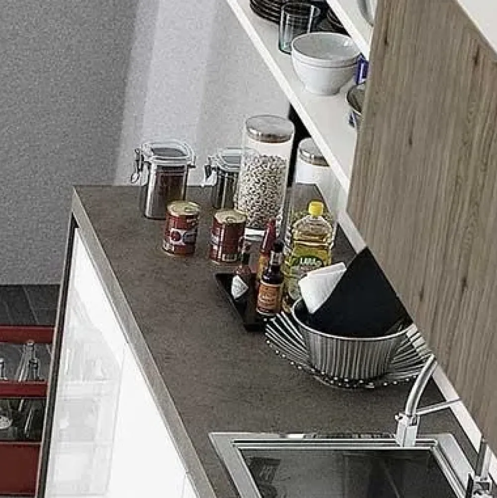 Spagnol cucine Cucina bianca moderna con penisola Vivere 2 a soli 11617 Euro- Cucine Con Penisola|Cucine Moderne