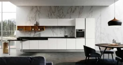 Imab Cucina bianca moderna lineare Panarea in Offerta Outlet- Cucine Lineari|Cucine Moderne