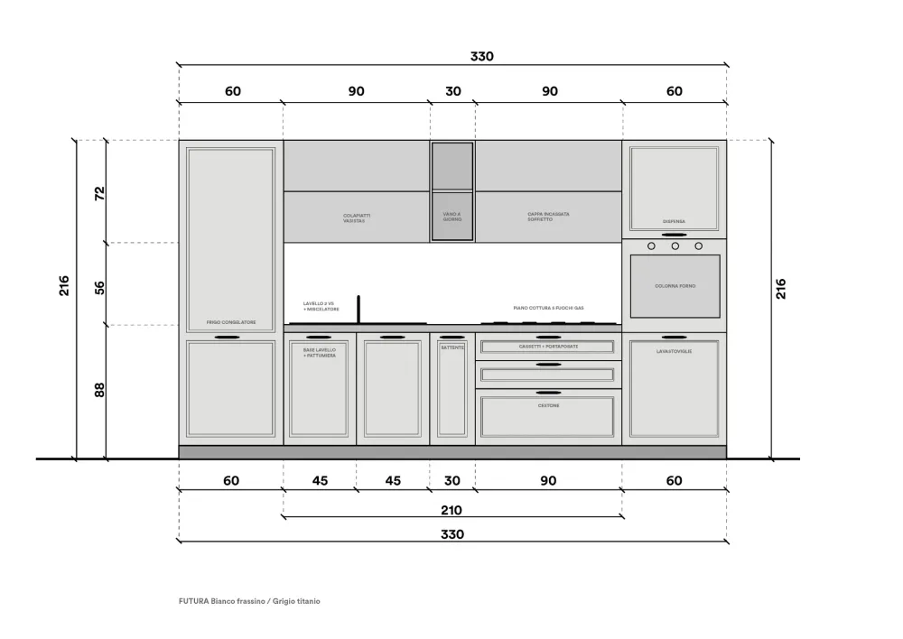 Artec Cucina bianca moderna lineare Futura- Cucine Lineari|Cucine Moderne