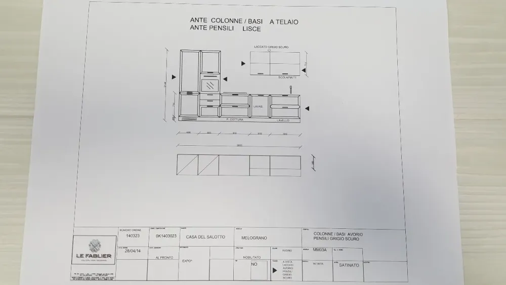 Le Fablier Cucina bianca moderna lineare Melograno- Cucine Lineari|Cucine Moderne