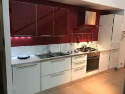 Sale Cucina bianca moderna lineare Modello diamante scontata Cucine Lineari|Cucine Moderne
