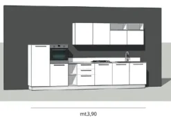 Cucina bianca moderna lineare Domino bianco e castoro Primacucine in Offerta Outlet^Prima Cucine New