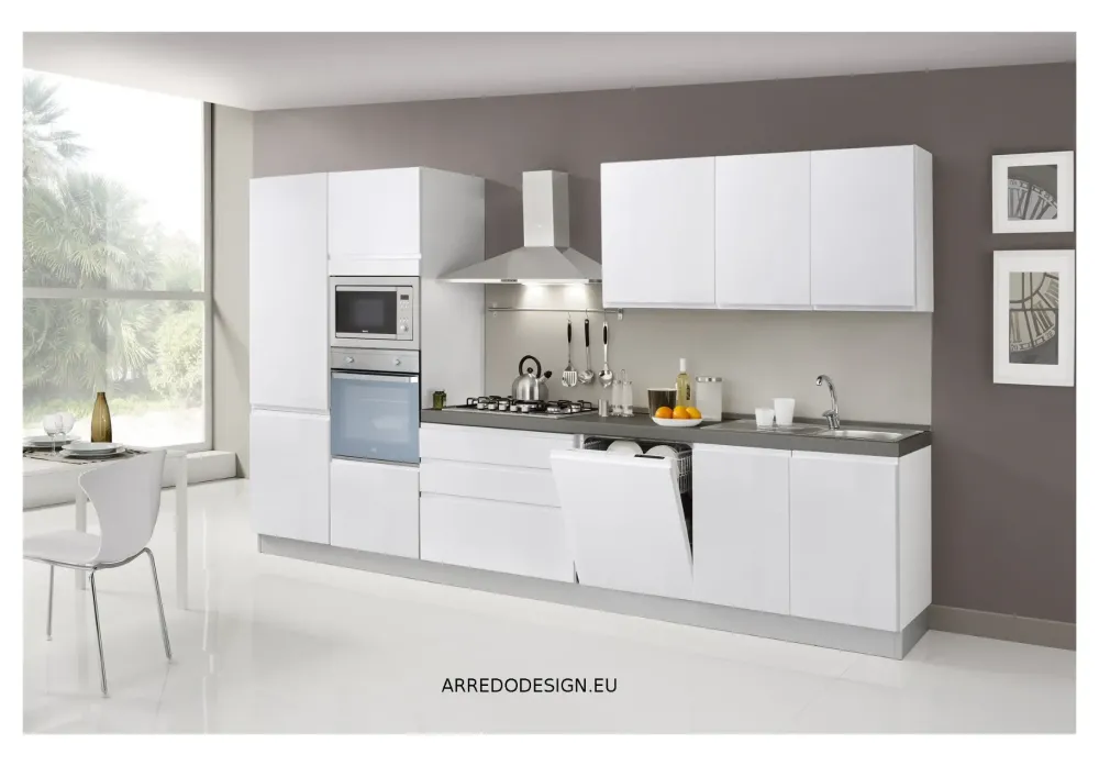 Cucina bianca moderna lineare Kelly a soli 3675 Euro^Net Cucine New