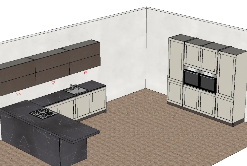 Outlet Cucina bianca moderna lineare Frame 3 a soli 10300 Euro Cucine Lineari|Cucine Moderne