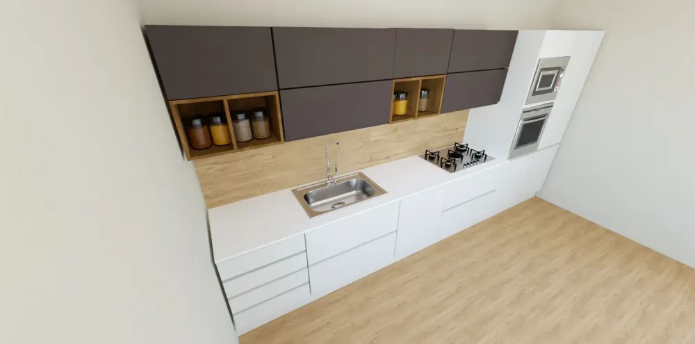 Astra Cucina bianca moderna lineare Line in offerta- Cucine Lineari|Cucine Moderne