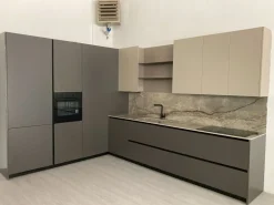 Binova Cucina design ad angolo grigio in laccato opaco Bluma- Cucine Ad Angolo|Cucine Design