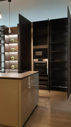 Discount Cucina design ad isola rovere moro in legno Mantis + bluna laccato Cucine Ad Isola|Cucine Design