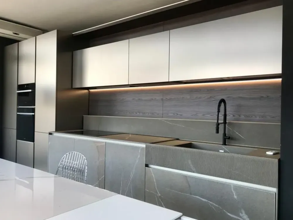 Best Cucina design lineare tortora in kerlite Atelier gres pb20/22 Cucine Lineari|Cucine Design