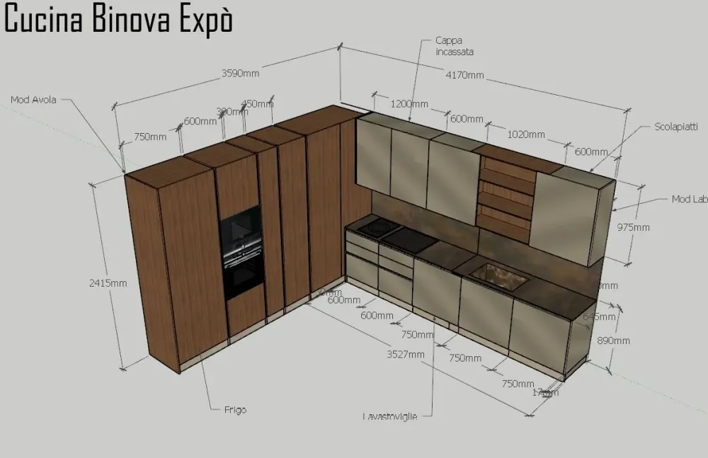 Cucina Mod avola +lab OFFERTA OUTLET Cucine Ad Angolo|Cucine Design