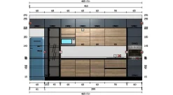 Imab Cucina blu design lineare Tropea/piana- Cucine Lineari|Cucine Design
