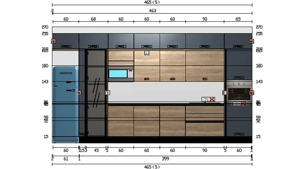 Imab Cucina blu design lineare Tropea/piana- Cucine Lineari|Cucine Design