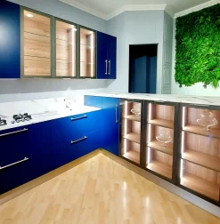 Sale Cucina blu moderna ad angolo Moderna outlet  a soli 4000€ Cucine Ad Angolo|Cucine Moderne