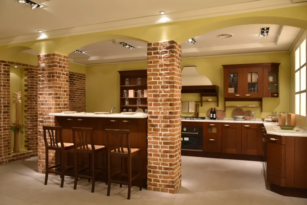 Cucina Casale classica noce ad isola^Berloni Cucine Online