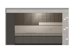 Cucina moderna ad angolo tortora in laminato opaco Maxima 2.2^Cesar Clearance