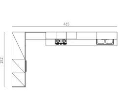 Collezione esclusiva Cucina design ad angolo magnolia in laminato materico Milano- Cucine Ad Angolo|Cucine Design