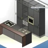 Colombini Casa Cucina moderna con penisola grigio in laminato opaco Quadra- Cucine Con Penisola|Cucine Moderne