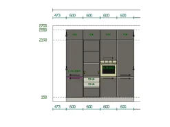 Colombini Casa Cucina moderna con penisola grigio in laminato opaco Quadra- Cucine Con Penisola|Cucine Moderne