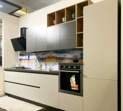 Colombini Casa Cucina moderna lineare grigia in laminato opaco Quadra gola- Cucine Lineari|Cucine Moderne
